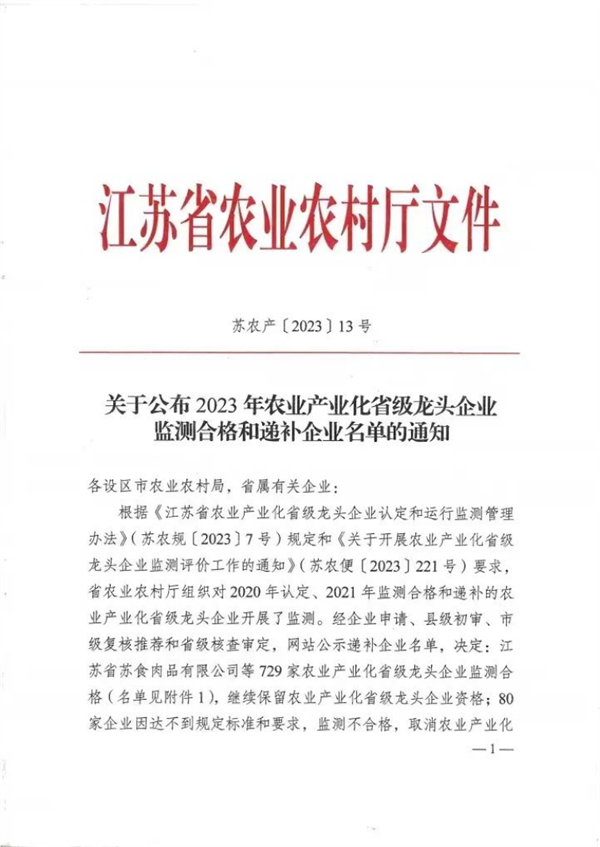 1.2 【喜報】好潤集團榮獲農業産業化省級重點龍頭企業稱号！198